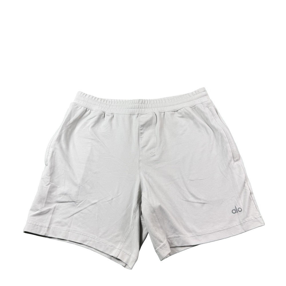 Alo Yoga Mens Performance Athletic Shorts Light Tan Beige Small RN 87370